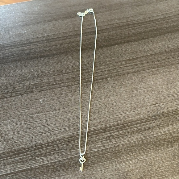 Heart‎ Key Sterling Charm on Sterling Box Chain Necklace NWT - Picture 5 of 7